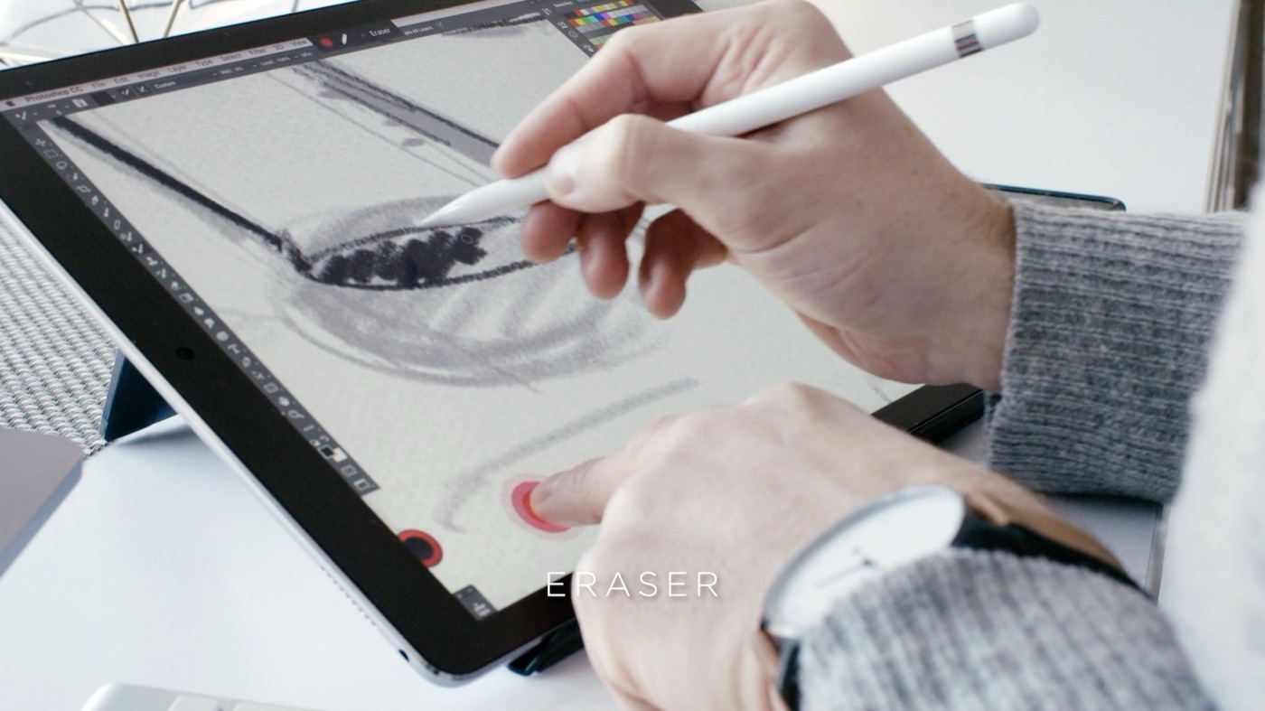 左手で押したときだけ消しゴムになる、といった操作がastropad + iPadならできます