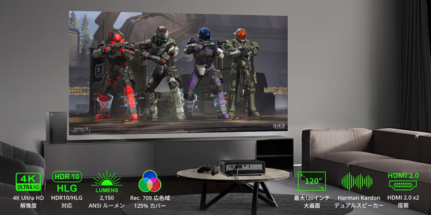 HDR10対応や色域カバー率も満足いく性能でした