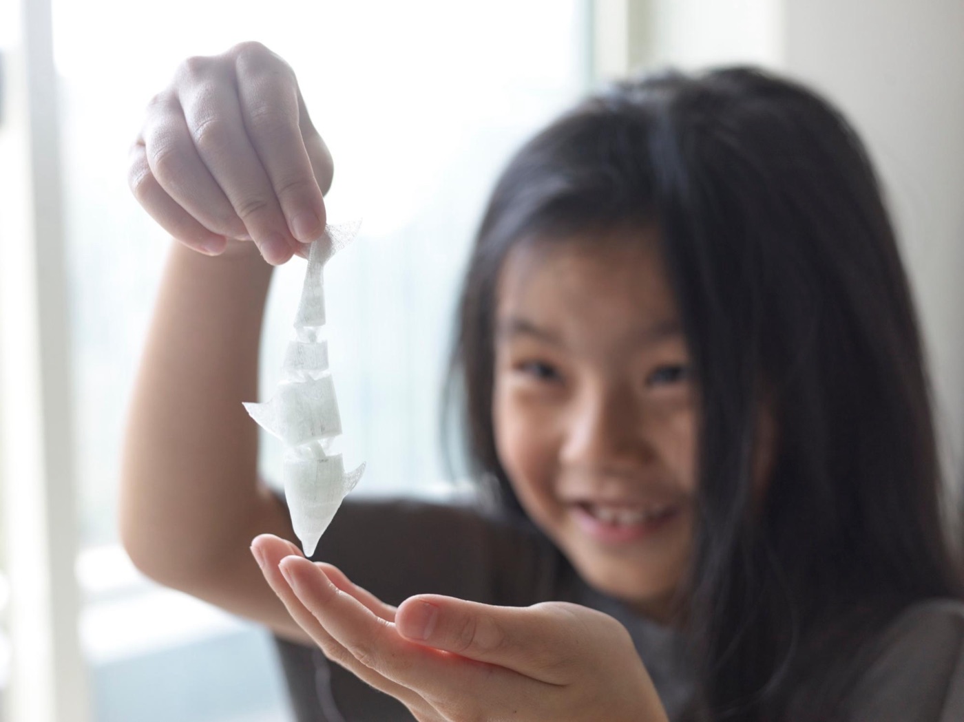 立体がすぐ出来上がる様子にテンションMAXの長女