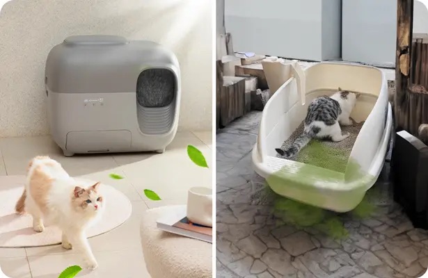 また、純正の猫砂もあり、こちらも他社にはないボトルタイプ。他は袋タイプなので保管や継ぎ足しが面倒なのですが、ボトルタイプなら簡単。