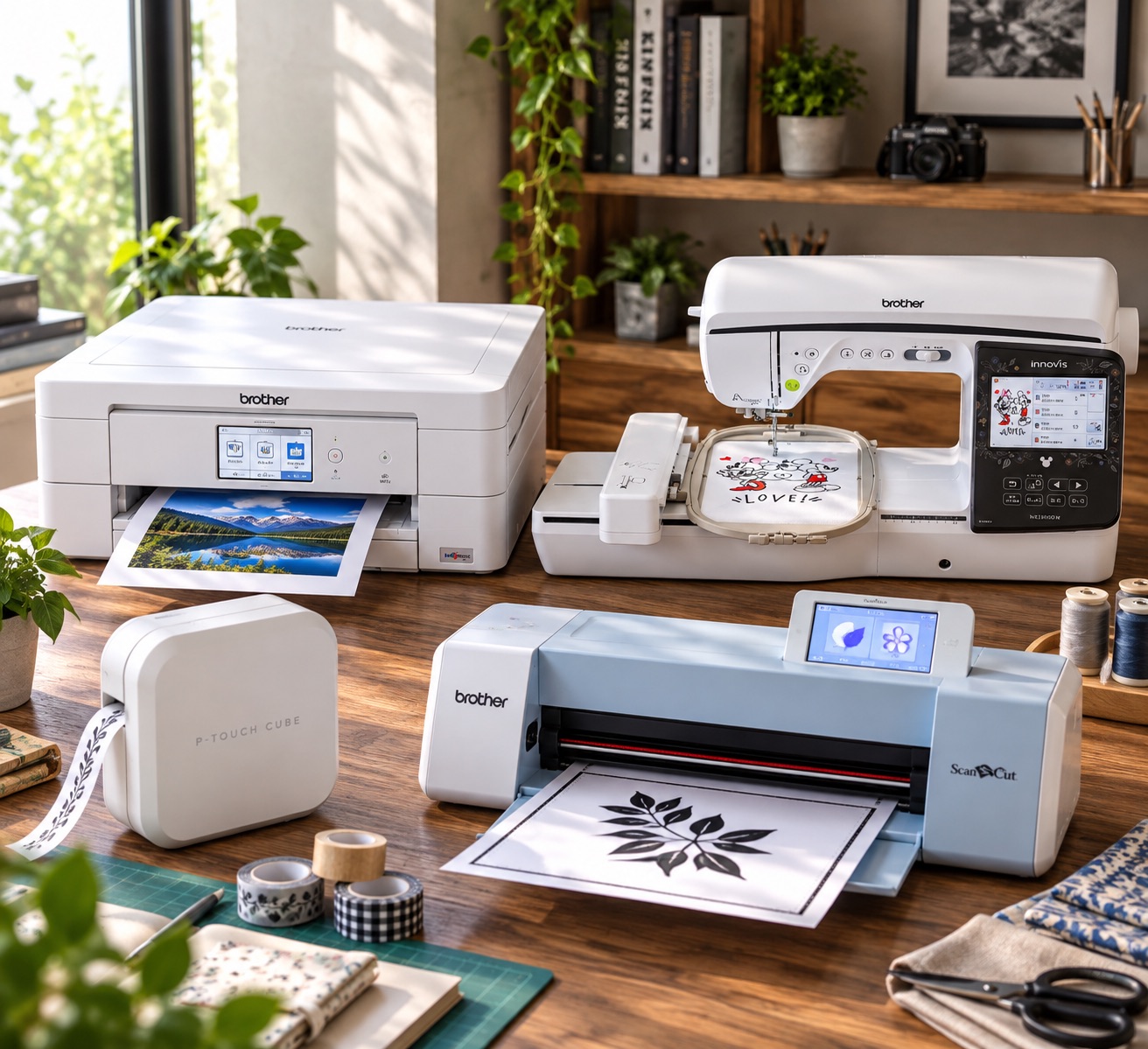 改めて我が家を見渡すと、プリンターだけでなくラベルライター、ミシン、カッティングマシンまでbrother製品が増えていました。