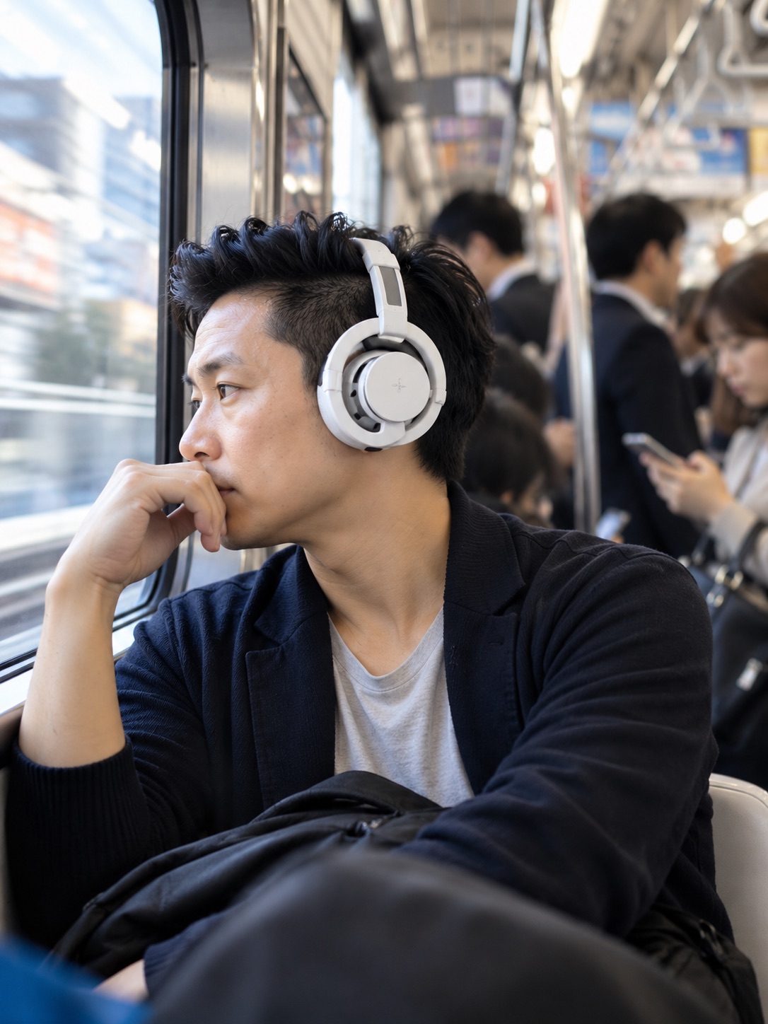 一方、電車など騒がしい場所では周囲の音も入ってくるため、音楽が聞き取りづらくなります。